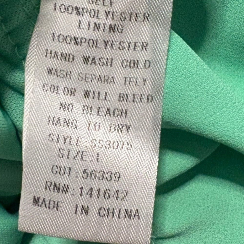 She + Sky Kelly Green Peplum Side Tie Tank Top Womens Large Adjustable Straps - Picture 3 of 5